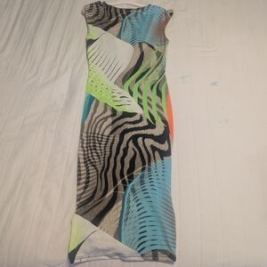 Colorful Abstract Print Dress